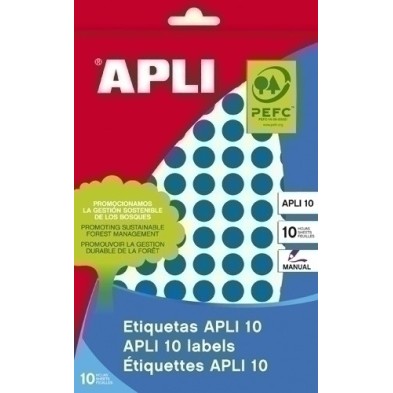 02731-ETIQ.MAN.BOLSA APLI 02731 CL.AZUL RD.Ø10 precio por 10 unidades