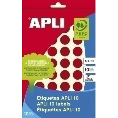 02740-ETIQ.MAN.BOLSA APLI 02740 CL.ROJO RD.Ø16 precio por 10 unidades