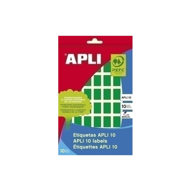 02753-ETIQ.MAN.BOLSA APLI 02753 CL.VERDE 12x18 precio por 10 unidades