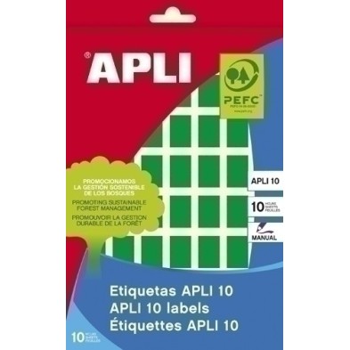 02753-ETIQ.MAN.BOLSA APLI 02753 CL.VERDE 12x18 precio por 10 unidades