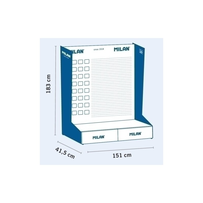 99191412-EXPOSITOR MILAN MURAL METALICO VACIO precio por 1 unidades