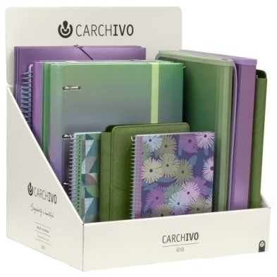 69523901-EXPOSITOR CARCHIVO CAP. VERDE/MALVA 18 precio por 1 unidades