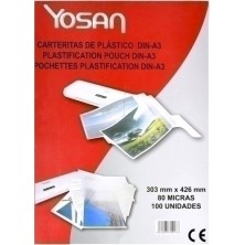 0101DOFO-FUNDA PLASTIF. YOSAN A3 80µ P/100 precio por 1 unidades