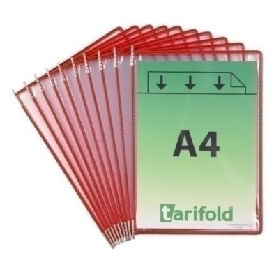 114003-FUNDA TARIFOLD C/PIV. A4 c/MARCO RO P/10 precio por 1 unidades