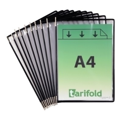 114007-FUNDA TARIFOLD C/PIV. A4 c/MARCO NE P/10 precio por 1 unidades
