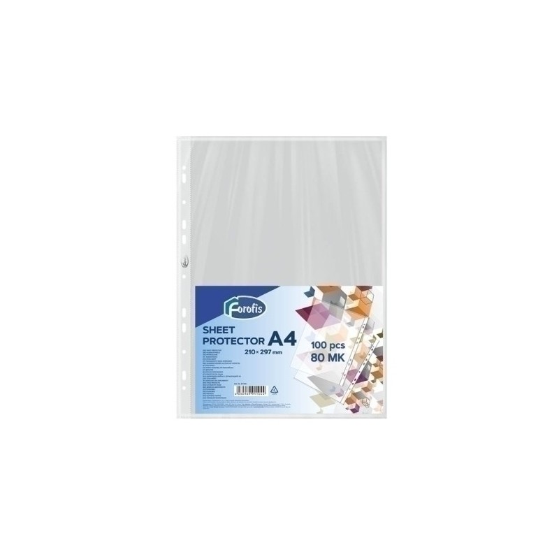 91104-FUNDA MULT.FOROFIS PP 80µ LISO A4 P/100 precio por 1 unidades