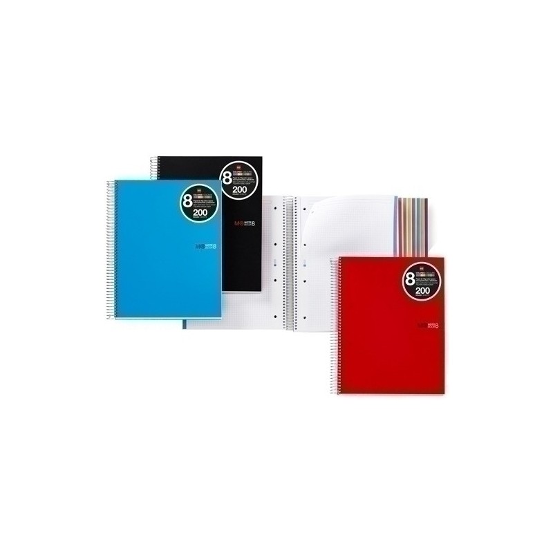 MR42002-BLOCK MR NB-8 mic.PP A4 200h CD.5 ROJO precio por 5 unidades