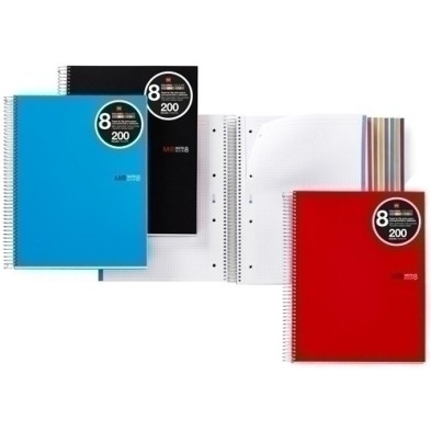 MR42002-BLOCK MR NB-8 mic.PP A4 200h CD.5 ROJO precio por 5 unidades