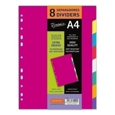 302020-SEPARADORES SENFORT PP OPACO A4 precio por 5 unidades
