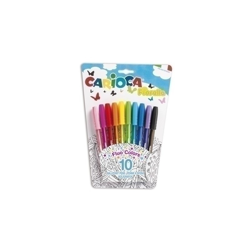 42775-BOLIGRAFO CARIOCA FIORELLA FLUO est.10 precio por 1 unidades