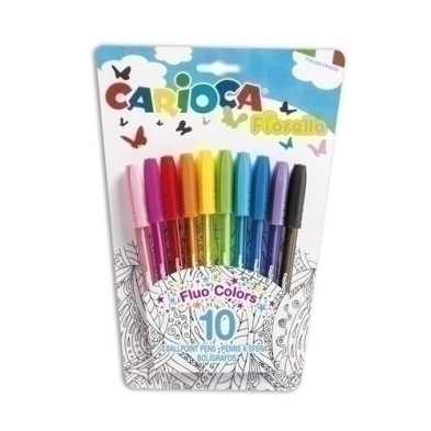 42775-BOLIGRAFO CARIOCA FIORELLA FLUO est.10 precio por 1 unidades