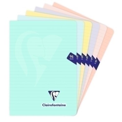 308686C-LIBRETA CLAIRE. PP A5 48 HJS.HRZ PASTEL precio por 10 unidades
