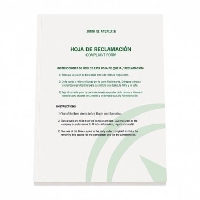 09995-LIBRO HOJAS DE RECLAMACIONES A4 25h precio por 10 unidades