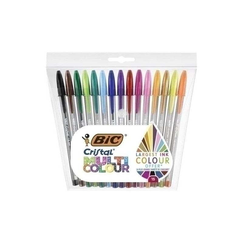 964899-BOLIG.BIC CRISTAL MULTIC. BOLSA 15 UD. precio por 1 unidades