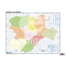 1355-MAPA MUDO EDG.COLOR POLIT. CASTILLA-LEON precio por 50 unidades