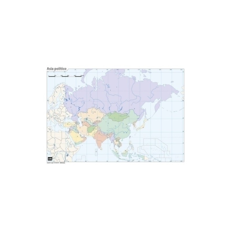 MM0125-MAPA MUDO ERIK COLOR POLITICO ASIA precio por 50 unidades