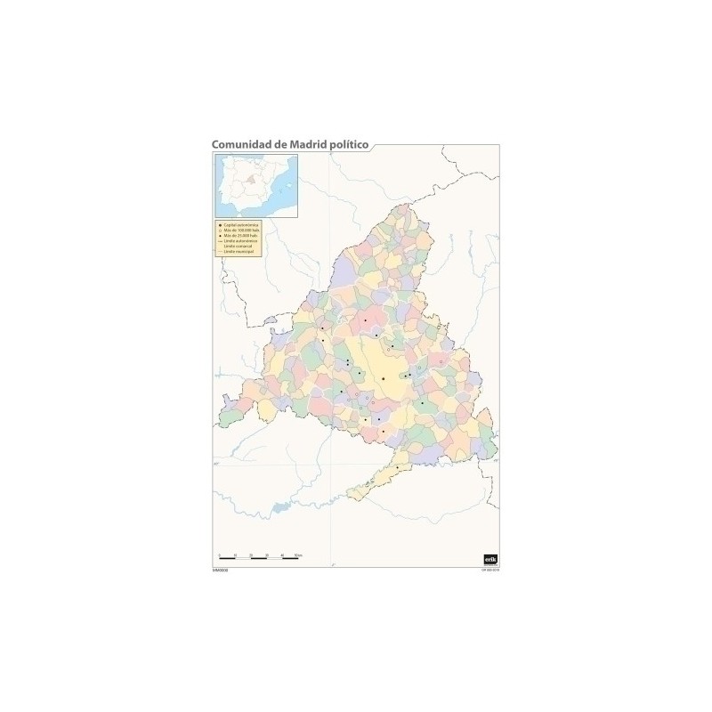 MM0140-MAPA MUDO ERIK COLOR POLITICO COM. MADRI precio por 50 unidades
