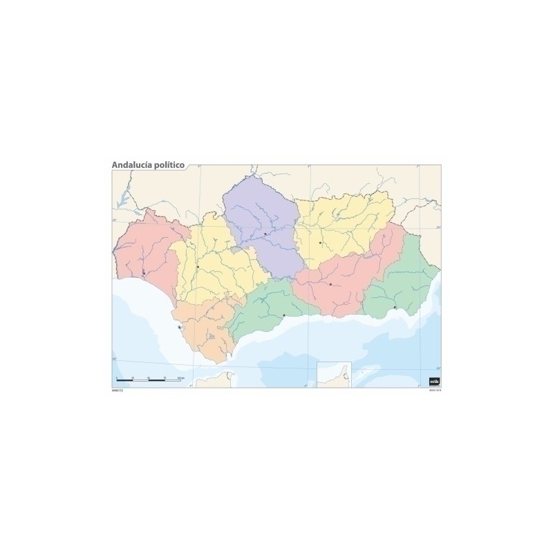 MM0135-MAPA MUDO ERIK COLOR POLITICO ANDALUCIA precio por 50 unidades
