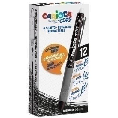43043/01-BOLIGRAFO CARIOCA OOPS RET. BORRABLE NEG precio por 12 unidades