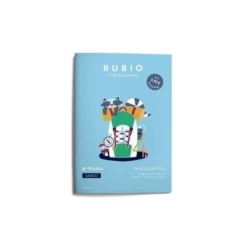 VAC4PG-CUADERNO RUBIO GAL.VACACIONS 4º PRIM. precio por 5 unidades