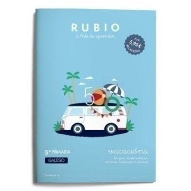 VAC5PG-CUADERNO RUBIO GAL.VACACIONS 5º PRIM. precio por 5 unidades