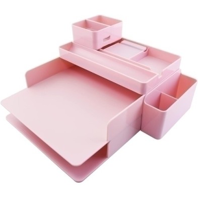 1005-R-ORGANIZADOR SOBREMESA OFFICE BOX ROSA precio por 1 unidades