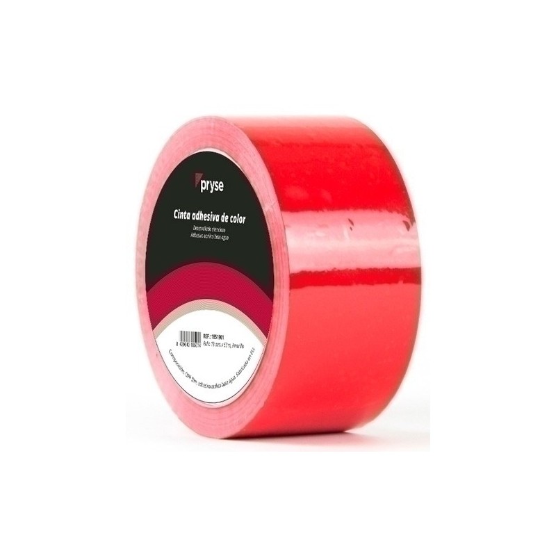 1854803-CINTA ADHESIVA PRYSE OPP 48x63 ROJO precio por 1 unidades