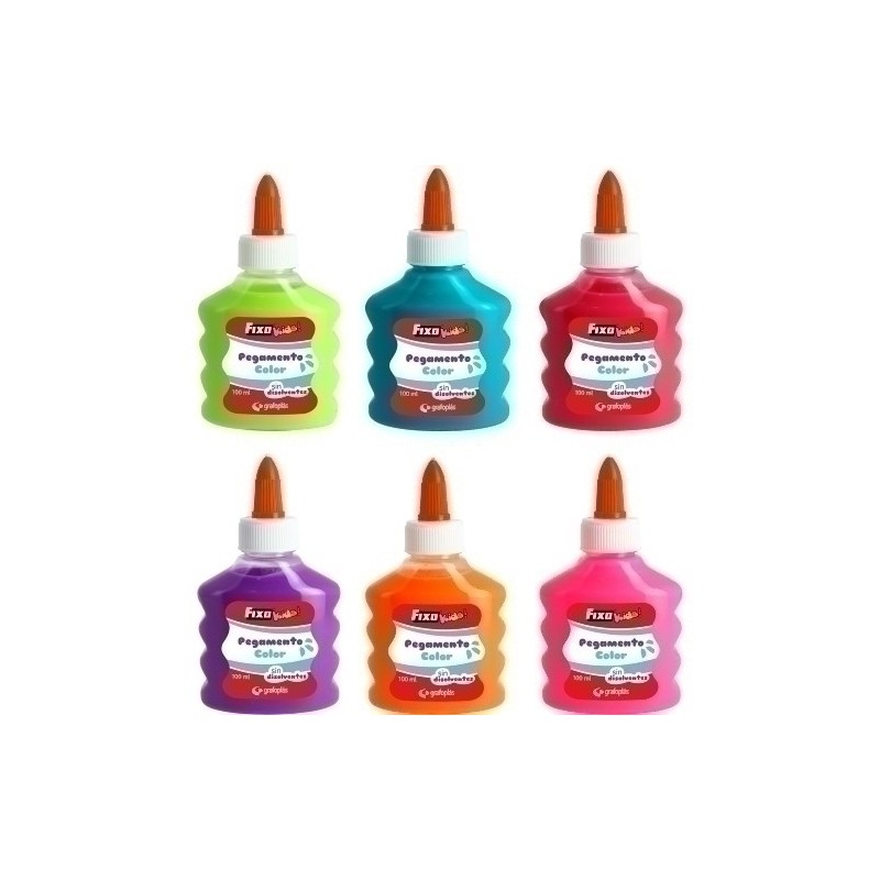 00023999-COLA FIXO KIDS COLOR 100ml SURT. P/12 precio por 12 unidades