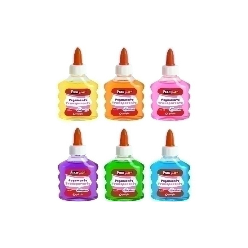 00024199-COLA FIXO KIDS TRANSPARENTE 100ml SURT. precio por 12 unidades