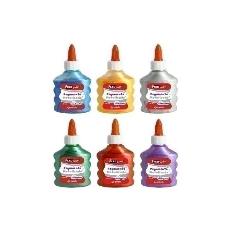 00024299-COLA FIXO KIDS METALIZADA 100ml SURT. P/ precio por 12 unidades