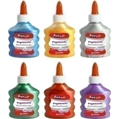 00024299-COLA FIXO KIDS METALIZADA 100ml SURT. P/ precio por 12 unidades