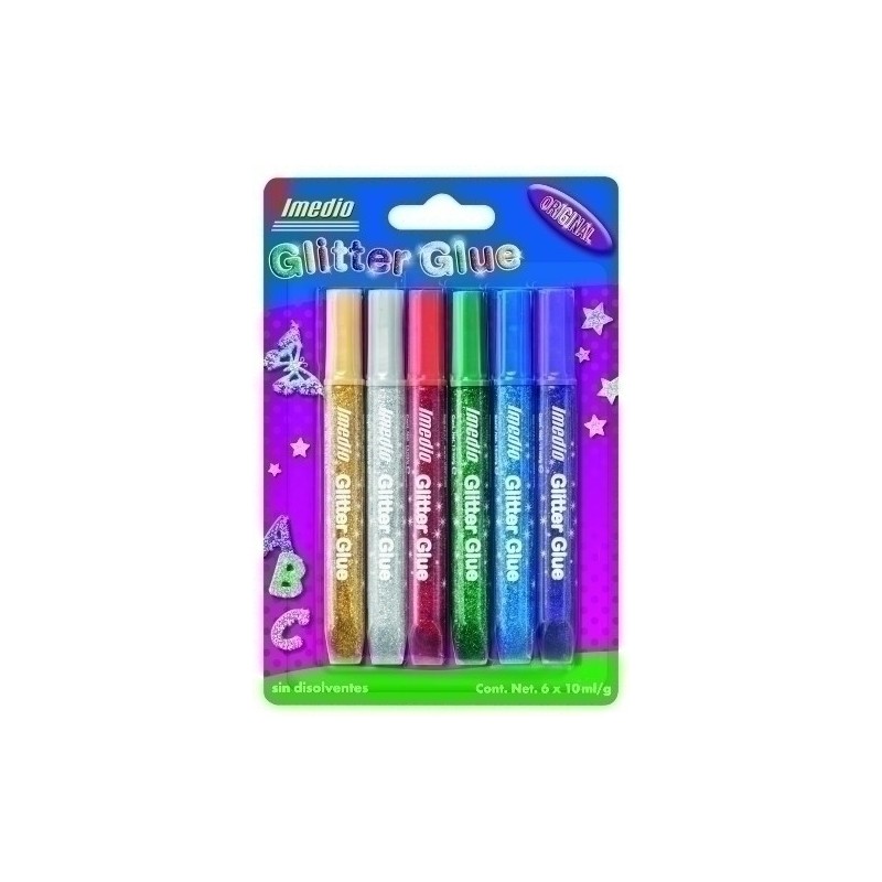 7001469-COLA GLITTER GLUE IMEDIO ORIGINAL B/6 precio por 10 unidades