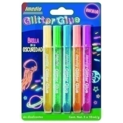 7001470-COLA GLITTER GLUE IMEDIO BRILLA OSC.B/5 precio por 10 unidades