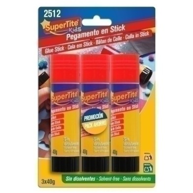 2512-BARRA PEGAMENTO SUPERTITE 40g BLISTER 3 precio por 12 unidades