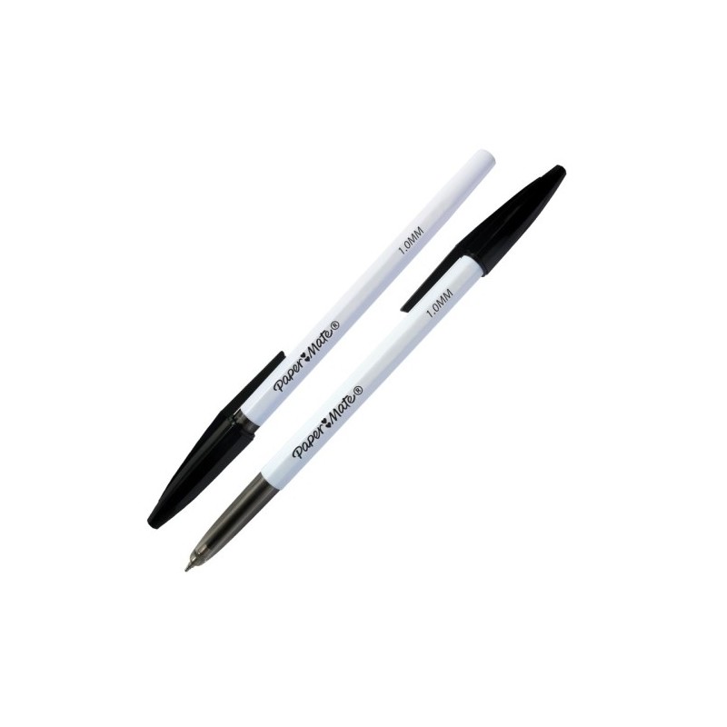2084379-BOLIGRAFO PAPER MATE 045 CAP NEGR precio por 50 unidades