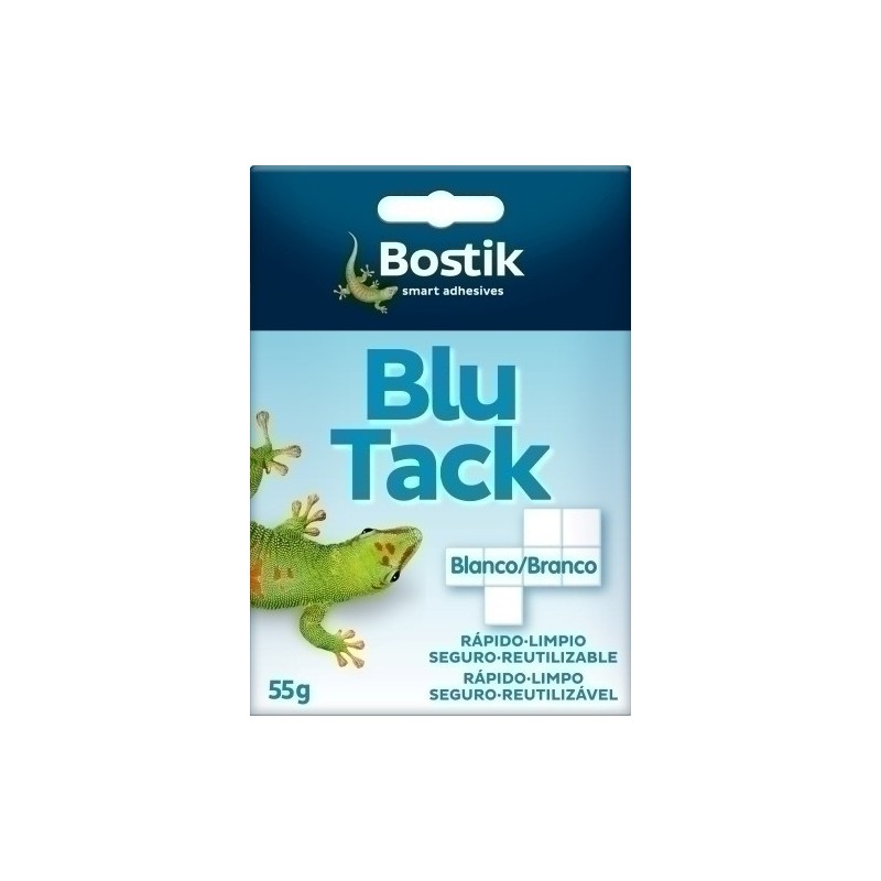 1739-MASILLA ADHESIVA BLU-TACK BLANCO CUART. precio por 12 unidades