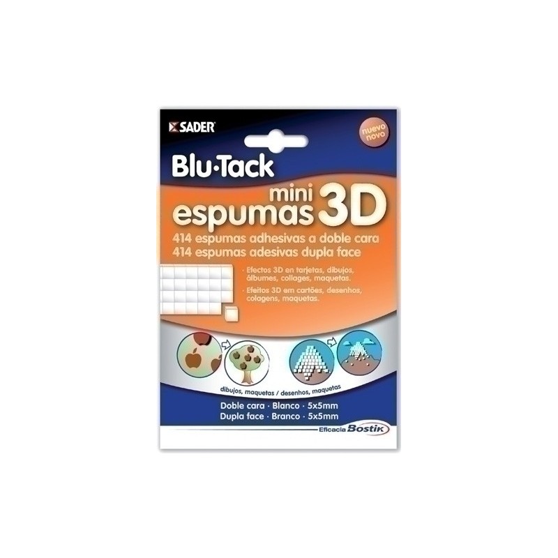 1691-ADHESIVO BLU-TACK MINI ESPUMAS 3D precio por 12 unidades