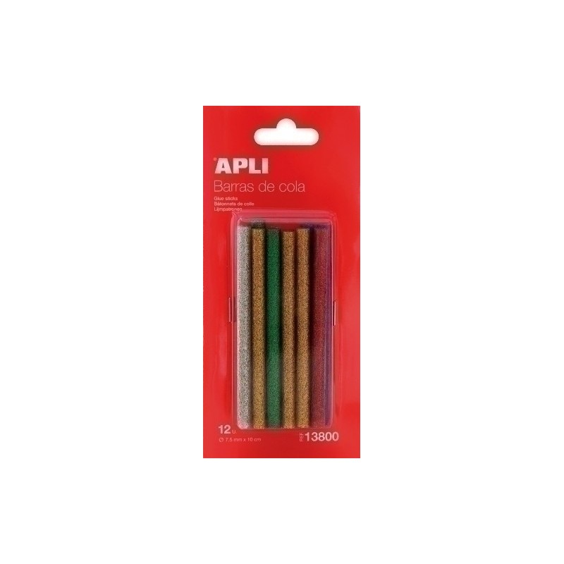 13800-COLA TERMOFUSIBLE BARRA APLI GLITTER 12 precio por 1 unidades