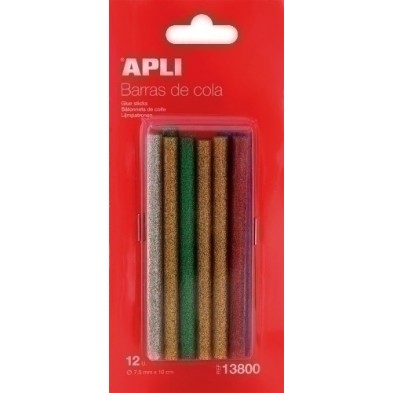 13800-COLA TERMOFUSIBLE BARRA APLI GLITTER 12 precio por 1 unidades