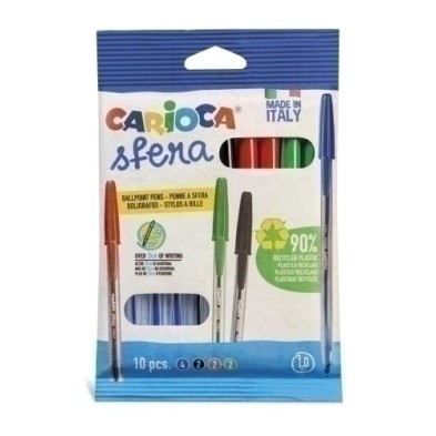 41647-BOLIGRAFO CARIOCA SFERA BOLSA 10 SURT. precio por 1 unidades