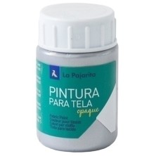 204122-PINT. TELA  PAJARITA 35 ml MET.PLATA precio por 6 unidades