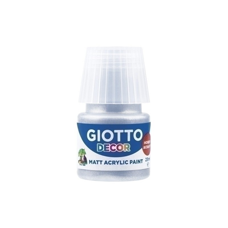 F538150-PINTURA ACRIL.GIOTTO 25 ml PLATA precio por 6 unidades