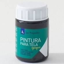 208222-PINTURA TELA PAJARITA 35 ml TO-18 NEGRO precio por 6 unidades