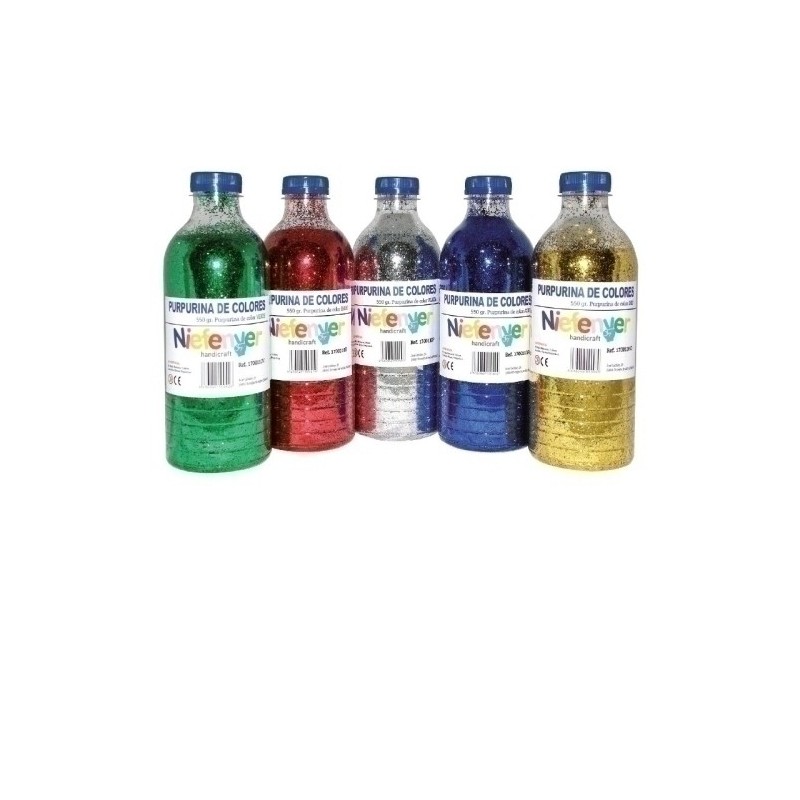 1700110P-PURPURINA NIEFENVER BOTELLA 550g PLATA precio por 1 unidades