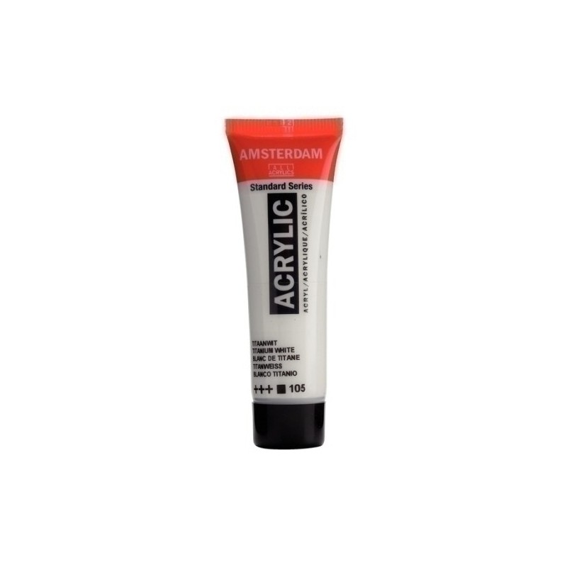 17041050-PINTURA ACRIL.AMSTERDAM  20 ml BLANCO TI precio por 3 unidades