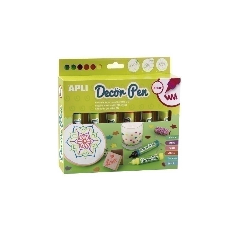 18981-PINTURA 3D APLI DECOR PEN ESTUCHE de 6 precio por 1 unidades