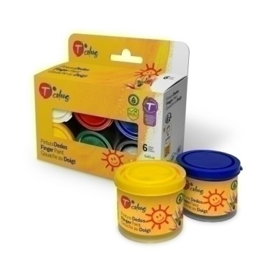 51119-PINTURA DEDOS TCOLORS 40 ml SURTIDO DE 6 precio por 1 unidades