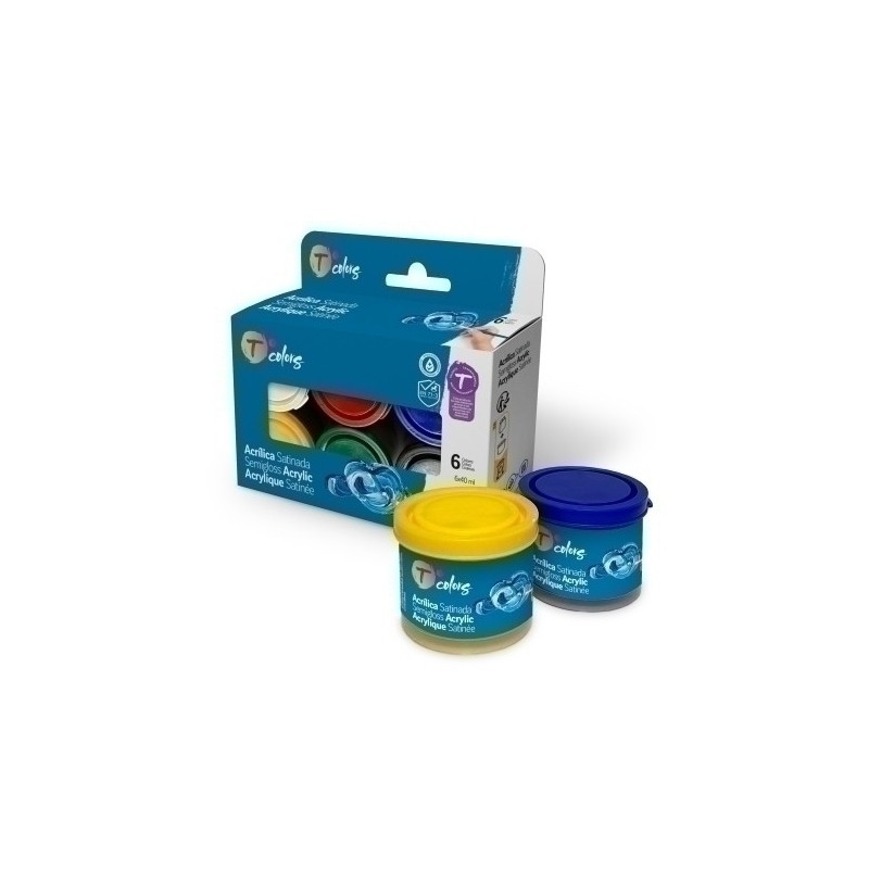 51121-PINTURA ACRIL.TCOLORS 40 ml SURTIDO de 6 precio por 1 unidades