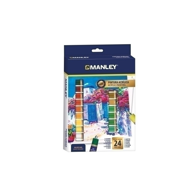 MDV00024-PINTURA ACRIL. MANLEY  12 ml ESTUCHE 24 precio por 1 unidades