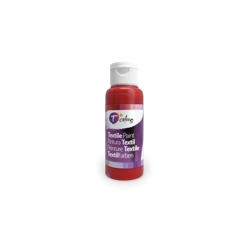 35506-PINTURA TELA TCOLORS 80 ml ROJO precio por 15 unidades